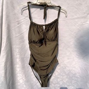 NWT Cupshe Shimmery Olive Green One-Piece